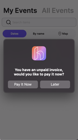iphone unpaid invoice lightbox