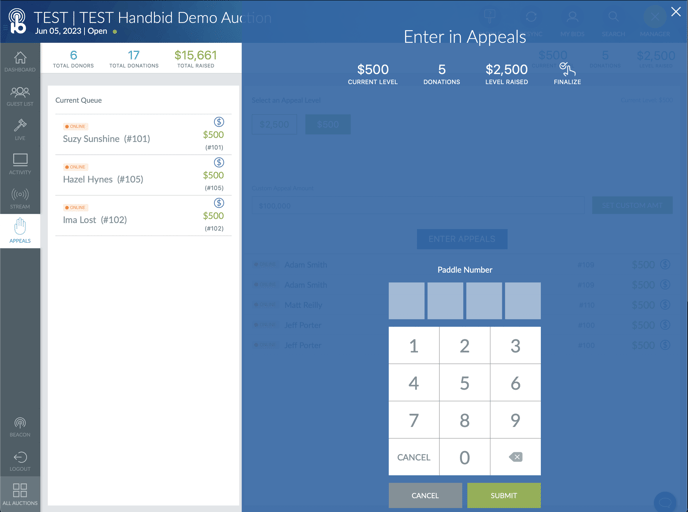 ipad enter appeal with queue