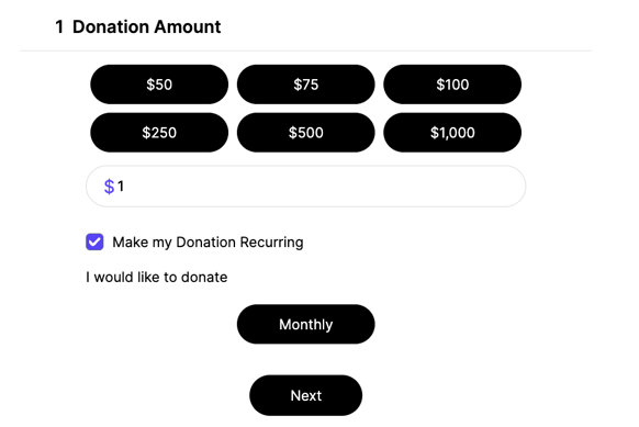make donation recurring