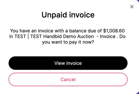unpaid invoice lightbox