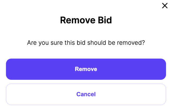 remove bid lightbox