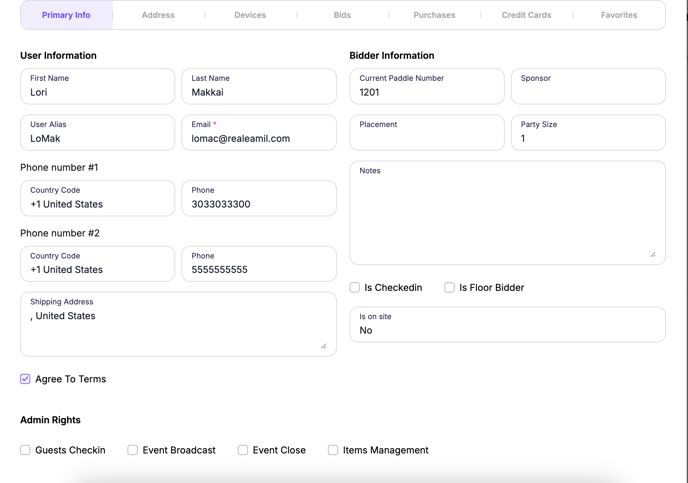 Bidder Permissions for someone who is also a manager