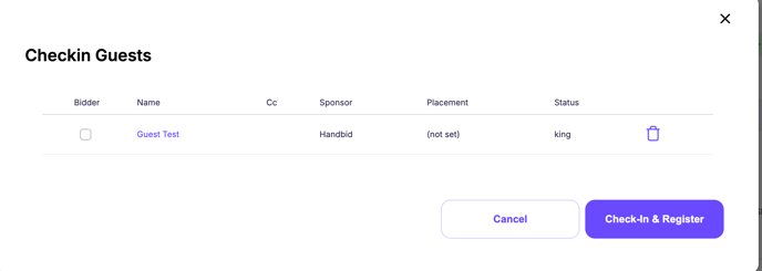 Guest List Bidder Registration