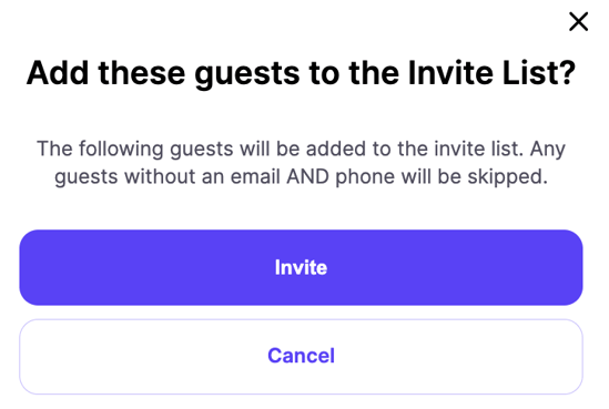 Add guests to invite list