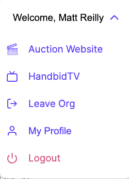 Profile Dropdown (Events Site_HB TV_Logout)