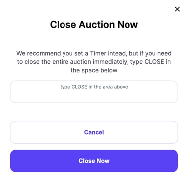 close auction now lightbox