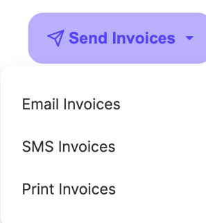 email sms or print invoices