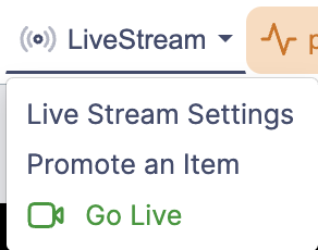 livestream go live or promote