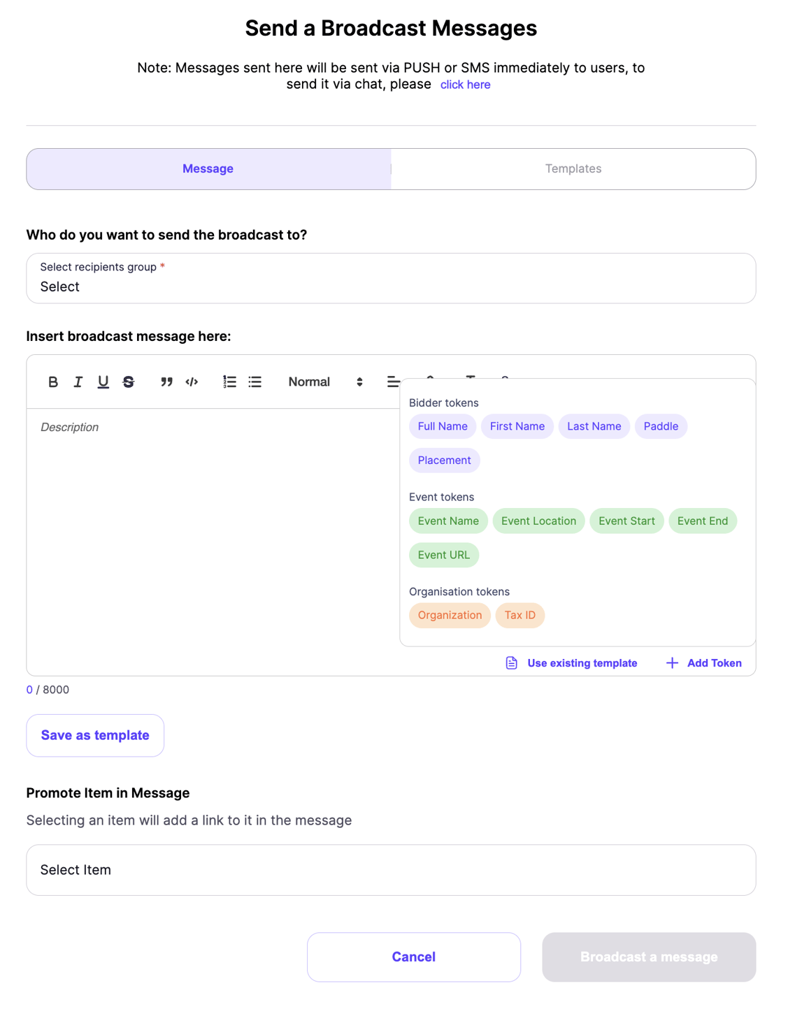 How to Send a Broadcast Message to Your Bidders