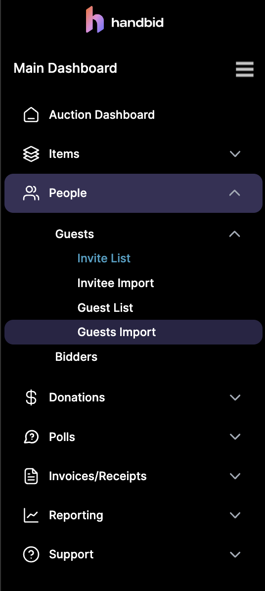 Invite list