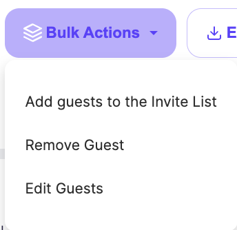 Bulk actions guest list