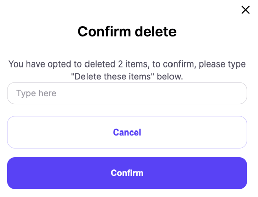 bulk delete items