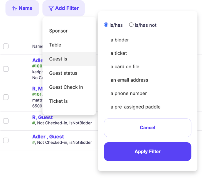 guest filter